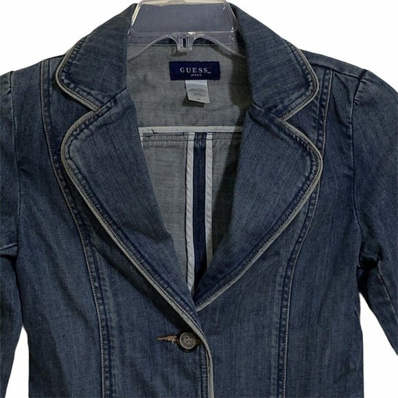 Guess Size S/P Women’s Fitted Denim Jean Jacket - Picture 3 of 6